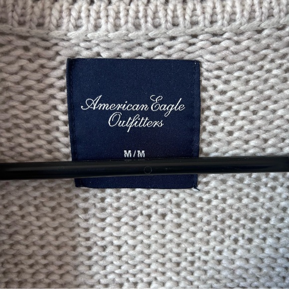 American Eagle Outfitters Beige Boho Fringe Patterned Long Cardigan - Picture 3 of 9